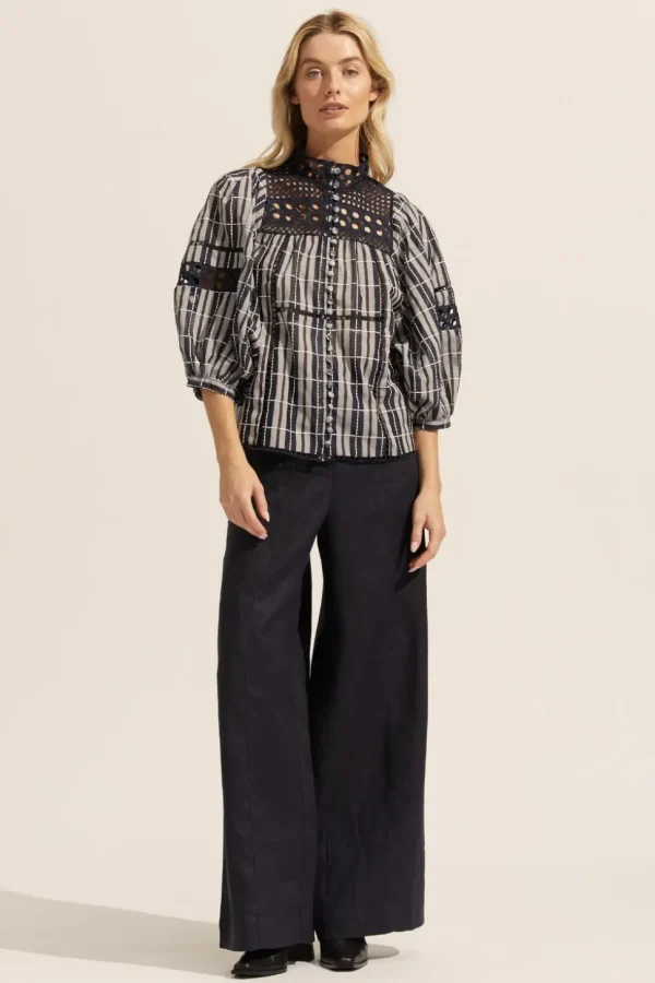 Fashion zoe kratzmann Dedicate Top-Indigo Check