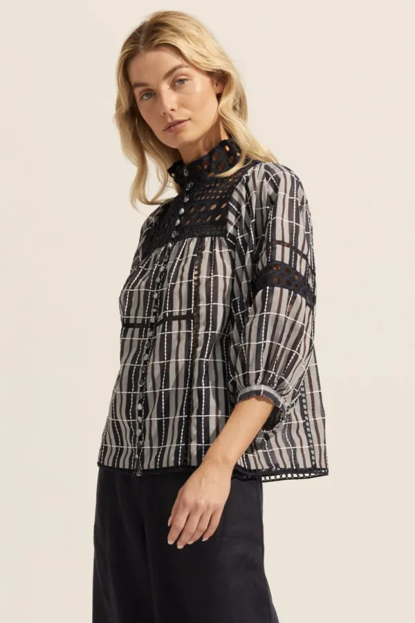 Fashion zoe kratzmann Dedicate Top-Indigo Check