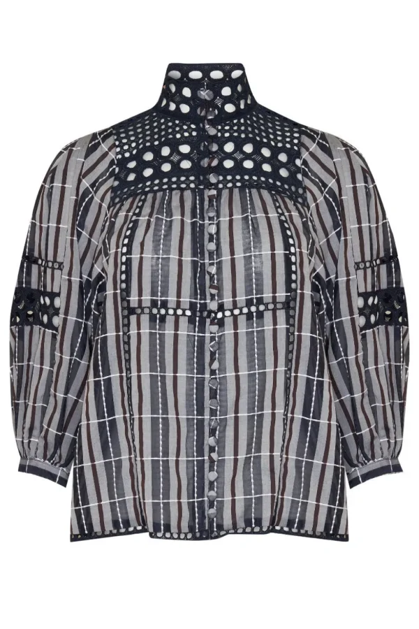 Fashion zoe kratzmann Dedicate Top-Indigo Check