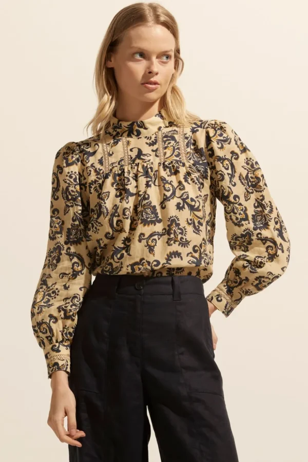 Hot zoe kratzmann Faze Top-Ochre Floral