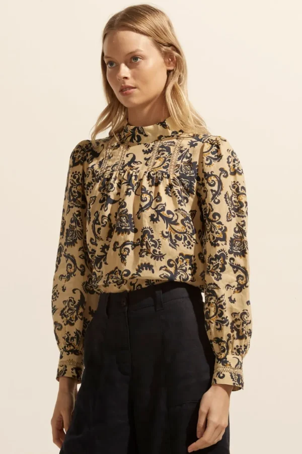 Hot zoe kratzmann Faze Top-Ochre Floral
