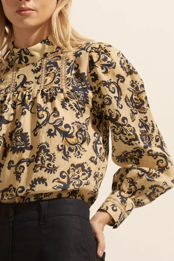 Hot zoe kratzmann Faze Top-Ochre Floral