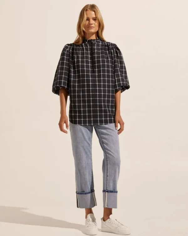 Cheap zoe kratzmann Lilt Top-Black Check