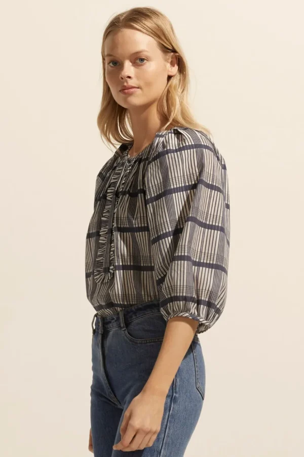 Flash Sale zoe kratzmann Refine Top-Ink/Porcelain Check