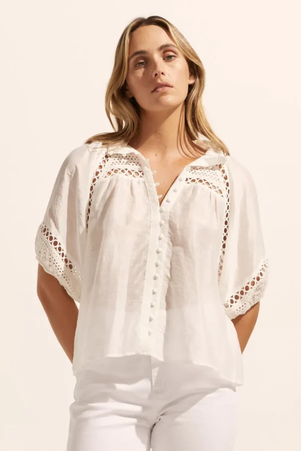 Outlet zoe kratzmann Roam Top-Porcelain