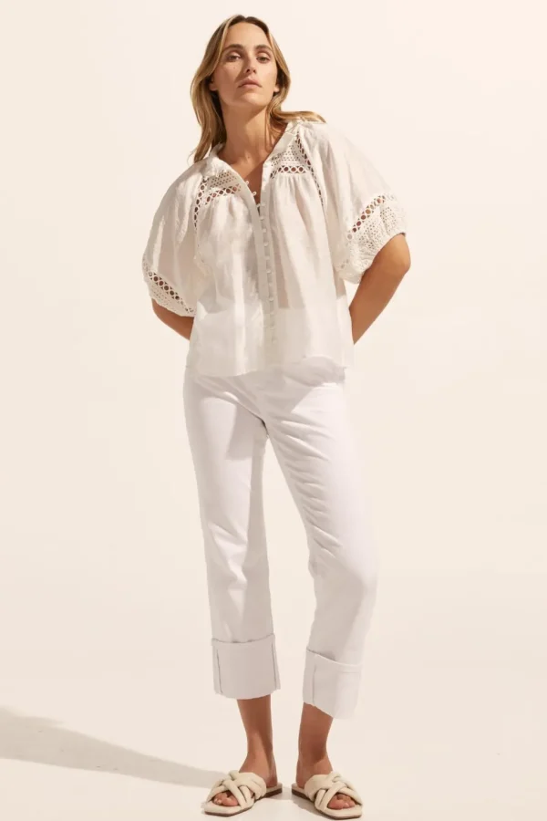 Outlet zoe kratzmann Roam Top-Porcelain
