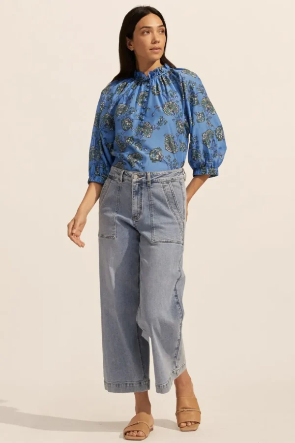 New zoe kratzmann Siesta Top- Azure Botanic