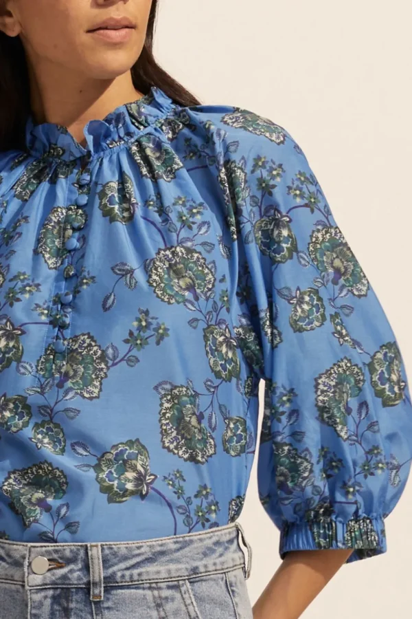 New zoe kratzmann Siesta Top- Azure Botanic