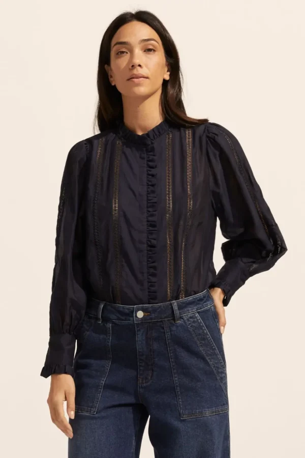 Online zoe kratzmann Swoon Top-Indigo
