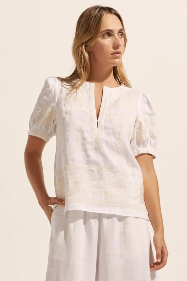 Flash Sale zoe kratzmann Venture Top-Porcelain Embroid